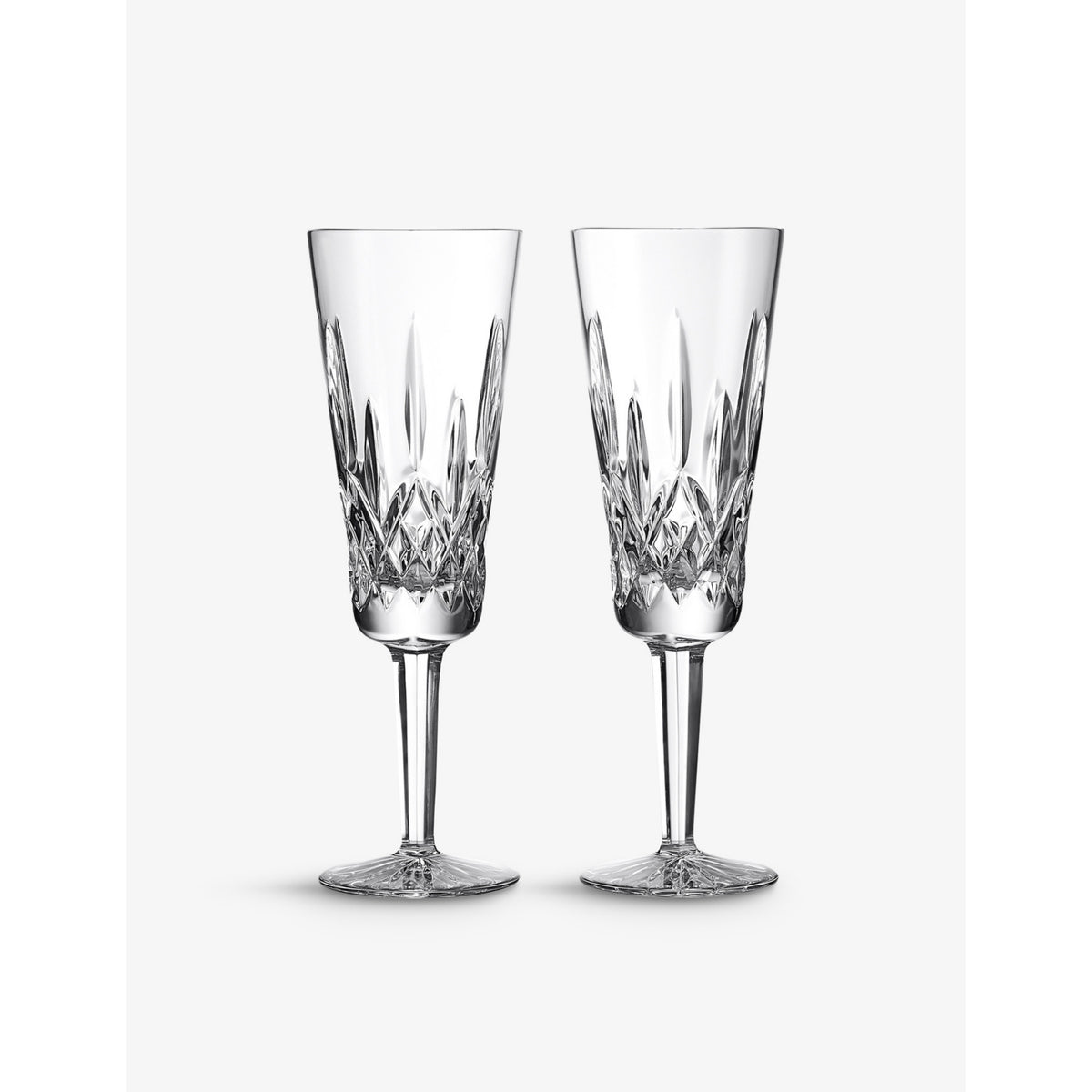 Waterford Lismore crystal flute set of two 225ml, imported from the UK