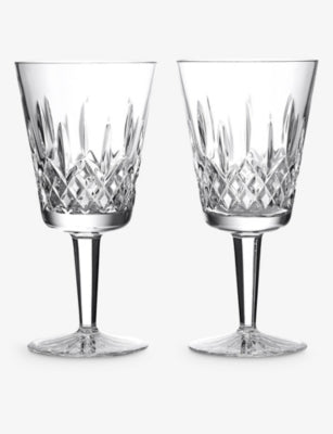 Waterford Lismore crystal glass goblet 410ml set of two (British brand)