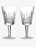 Waterford Lismore crystal glass goblet 410ml set of two (British brand)