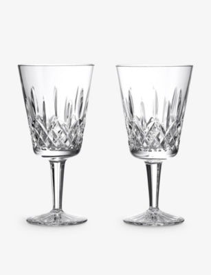 Waterford Lismore medium crystal goblet set of two, imported from the UK