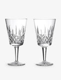 Waterford Lismore medium crystal goblet set of two, imported from the UK