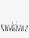 Waterford Lismore crystal pitcher and shot glass set of seven (British brand)
