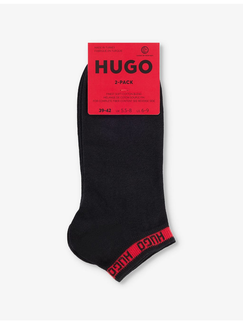 HUGO logo-trim stretch-cotton ankle socks (British brand)