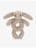 Jellycat Bashful Bunny faux-fur rattle 18cm - British product