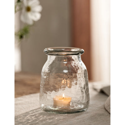 selfridges The White Company Jago Medium Hammered-Glass Tealight Holder 13cm- Buy online at McGrocer
