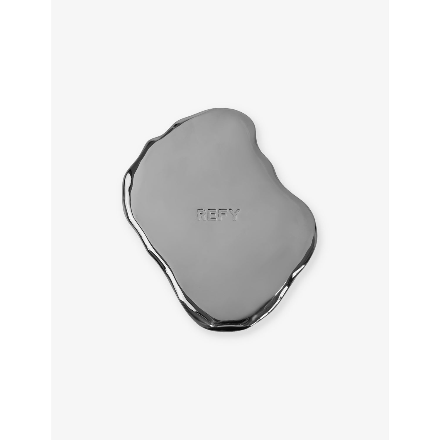 Refy silver-tone brass mirror with polished finish, 11cm x 9.5cm (British brand)