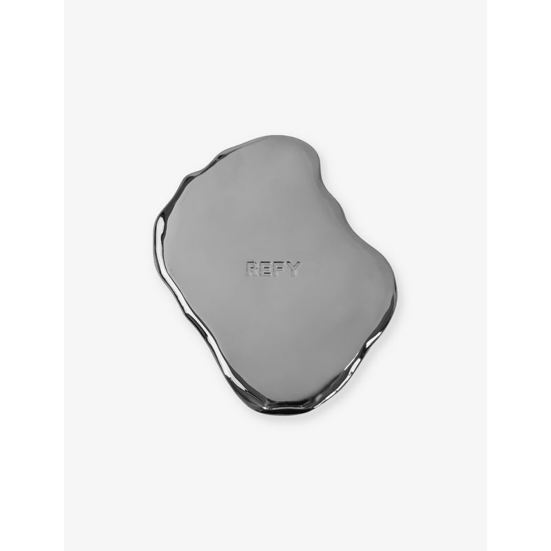 Refy silver-tone brass mirror with polished finish, 11cm x 9.5cm (British brand)