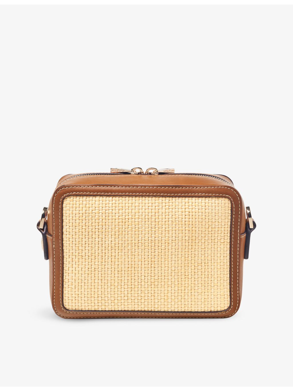 Aspinal of London contrast-weave logo-embossed leather camera bag, UK version