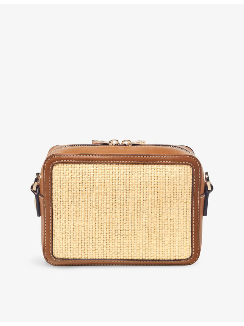 Aspinal of London contrast-weave logo-embossed leather camera bag, UK version