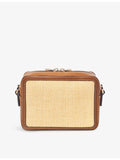 Aspinal of London contrast-weave logo-embossed leather camera bag, UK version