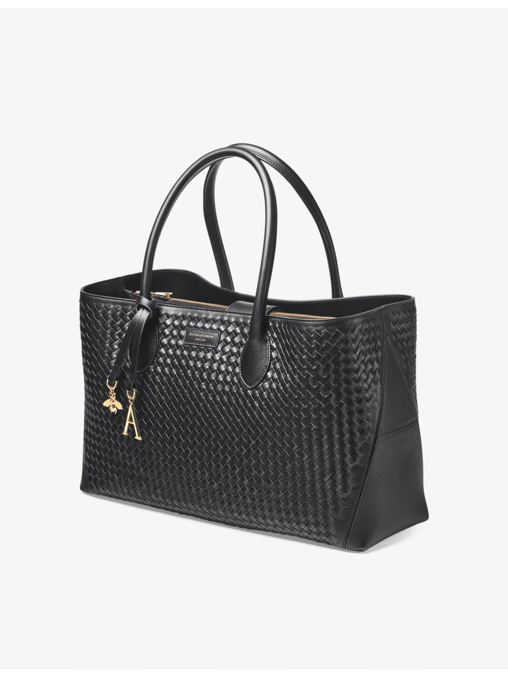 Aspinal of London logo-print leather tote bag - British product