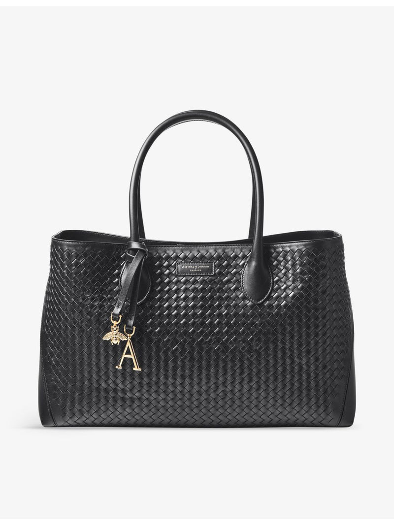 Aspinal of London logo-print leather tote bag - British product