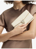 Aspinal of London Mayfair leather clutch with gold hardware, UK version