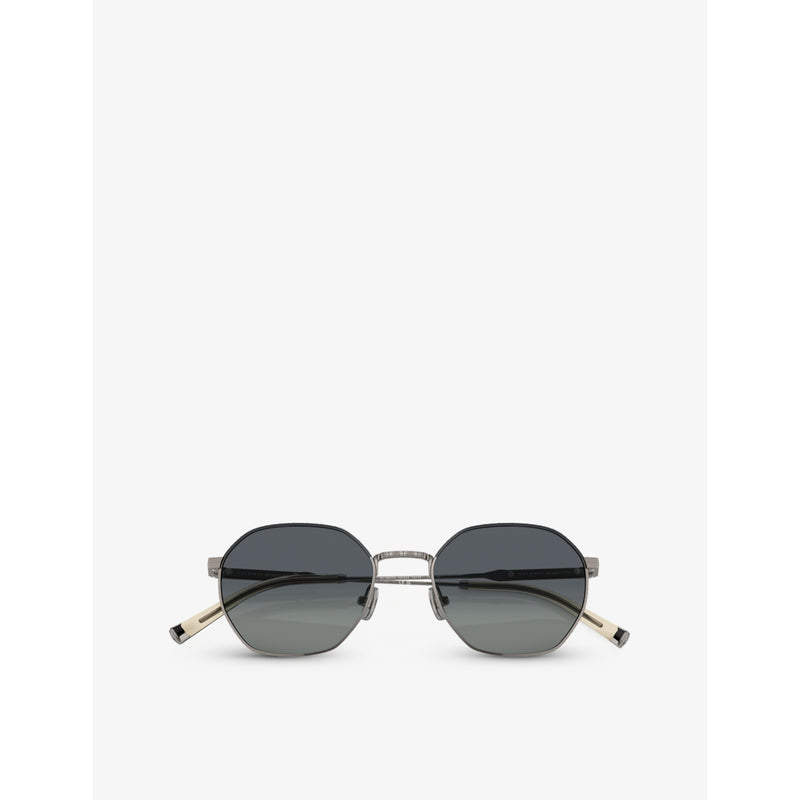 Brunello Cucinelli titanium sunglasses irregular-frame BC2003ST (British brand)