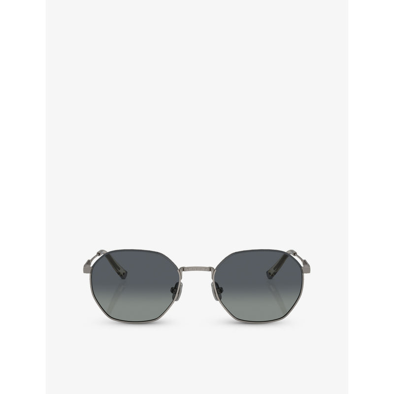 Brunello Cucinelli titanium sunglasses irregular-frame BC2003ST (British brand)