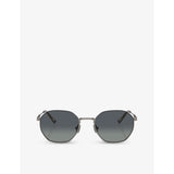 Brunello Cucinelli titanium sunglasses irregular-frame BC2003ST (British brand)