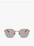 Brunello Cucinelli BC2003ST irregular-frame titanium sunglasses (British brand)