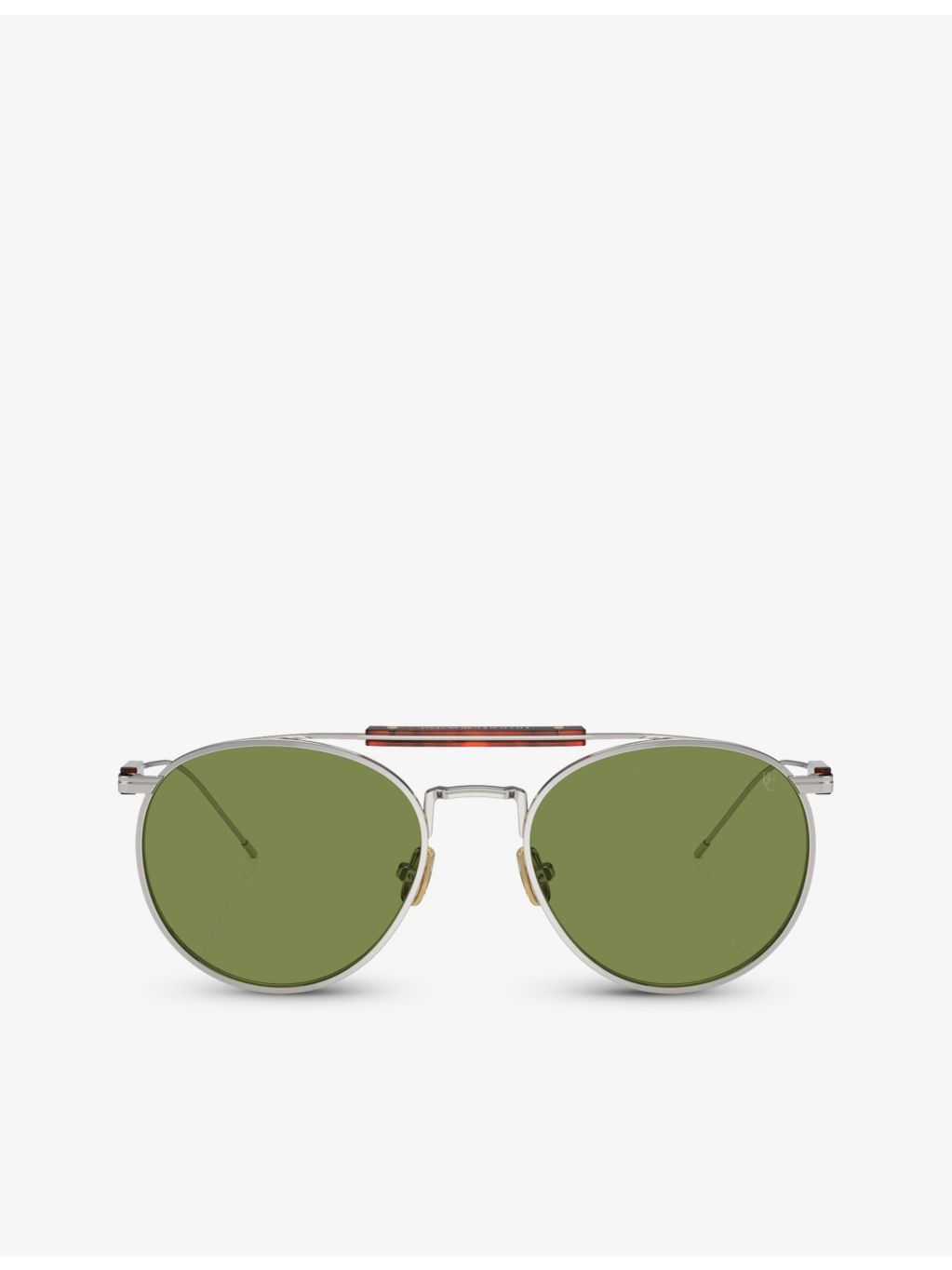 Brunello Cucinelli yellow gold-plated titanium round frame sunglasses, imported from the UK