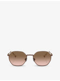 Brunello Cucinelli round-frame sunglasses in rose gold-plated titanium (British brand)