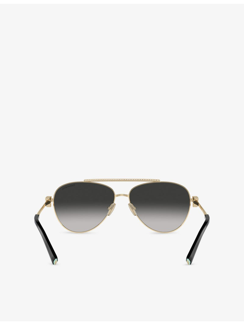 Tiffany & Co. pilot-frame steel sunglasses, imported from the UK