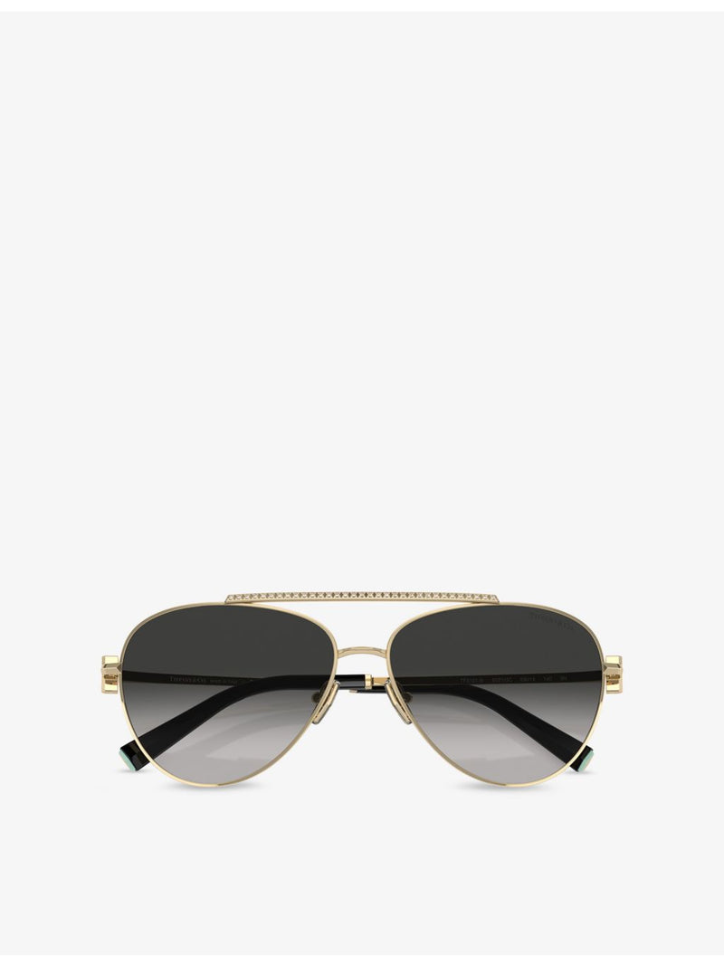 Tiffany & Co. pilot-frame steel sunglasses, imported from the UK