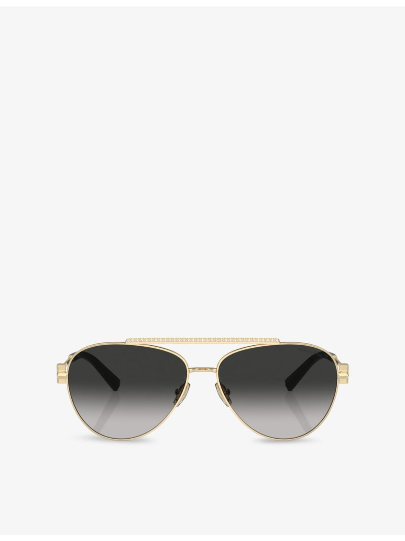 Tiffany & Co. pilot-frame steel sunglasses, imported from the UK