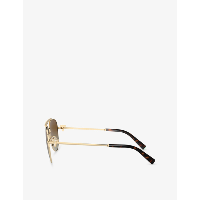 Tiffany & Co. pilot-frame steel sunglasses TF3101B, imported from the UK