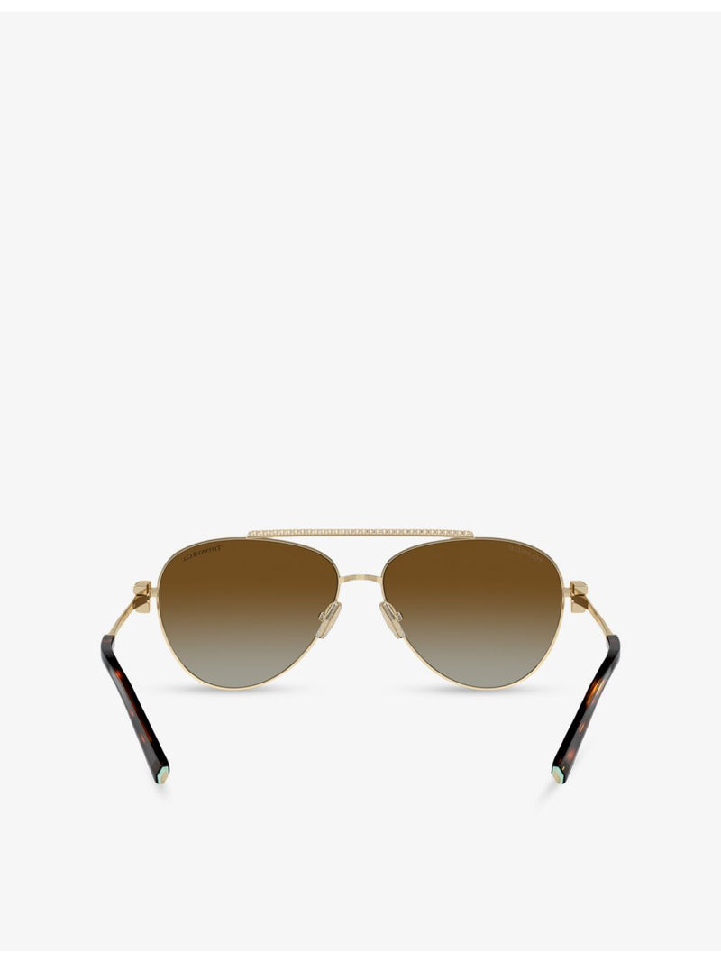 Tiffany & Co. pilot-frame steel sunglasses TF3101B, imported from the UK