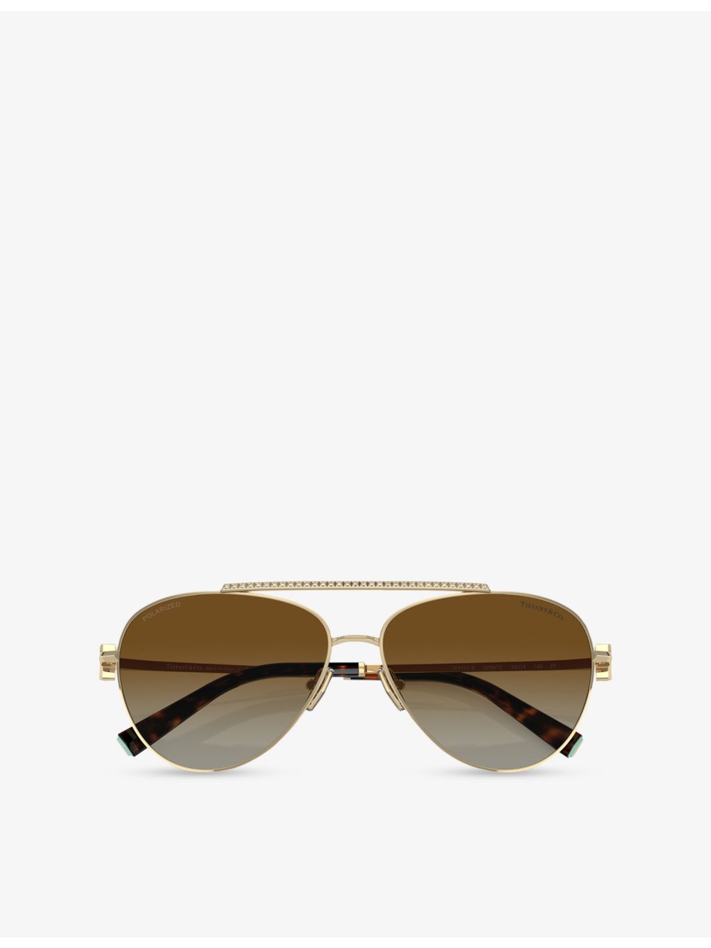 Tiffany & Co. pilot-frame steel sunglasses TF3101B, imported from the UK