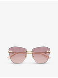 Jimmy Choo square-frame metal sunglasses JC4004HB (British brand)