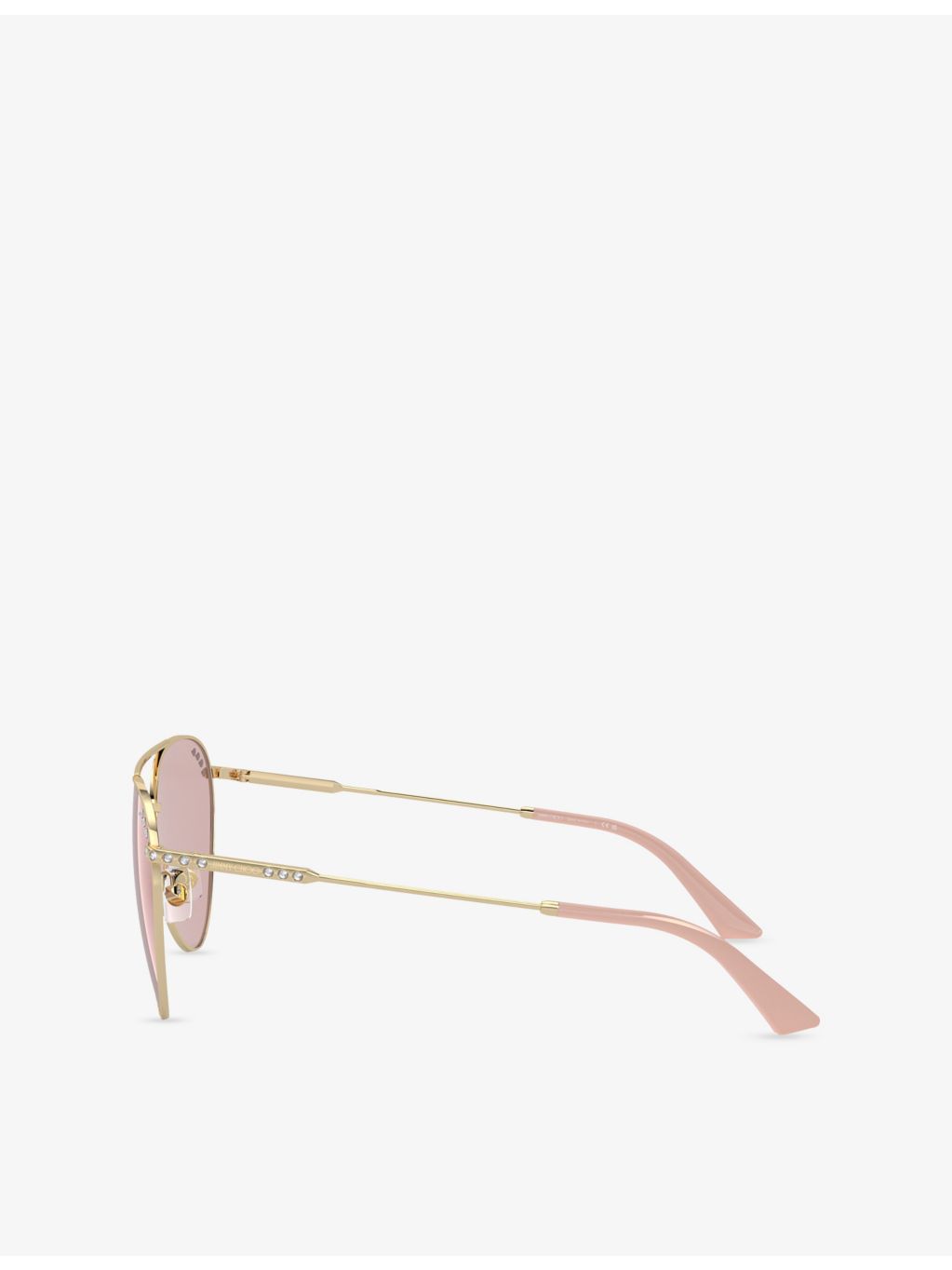 Jimmy Choo steel pilot-frame sunglasses with crystal embellishments, UK version