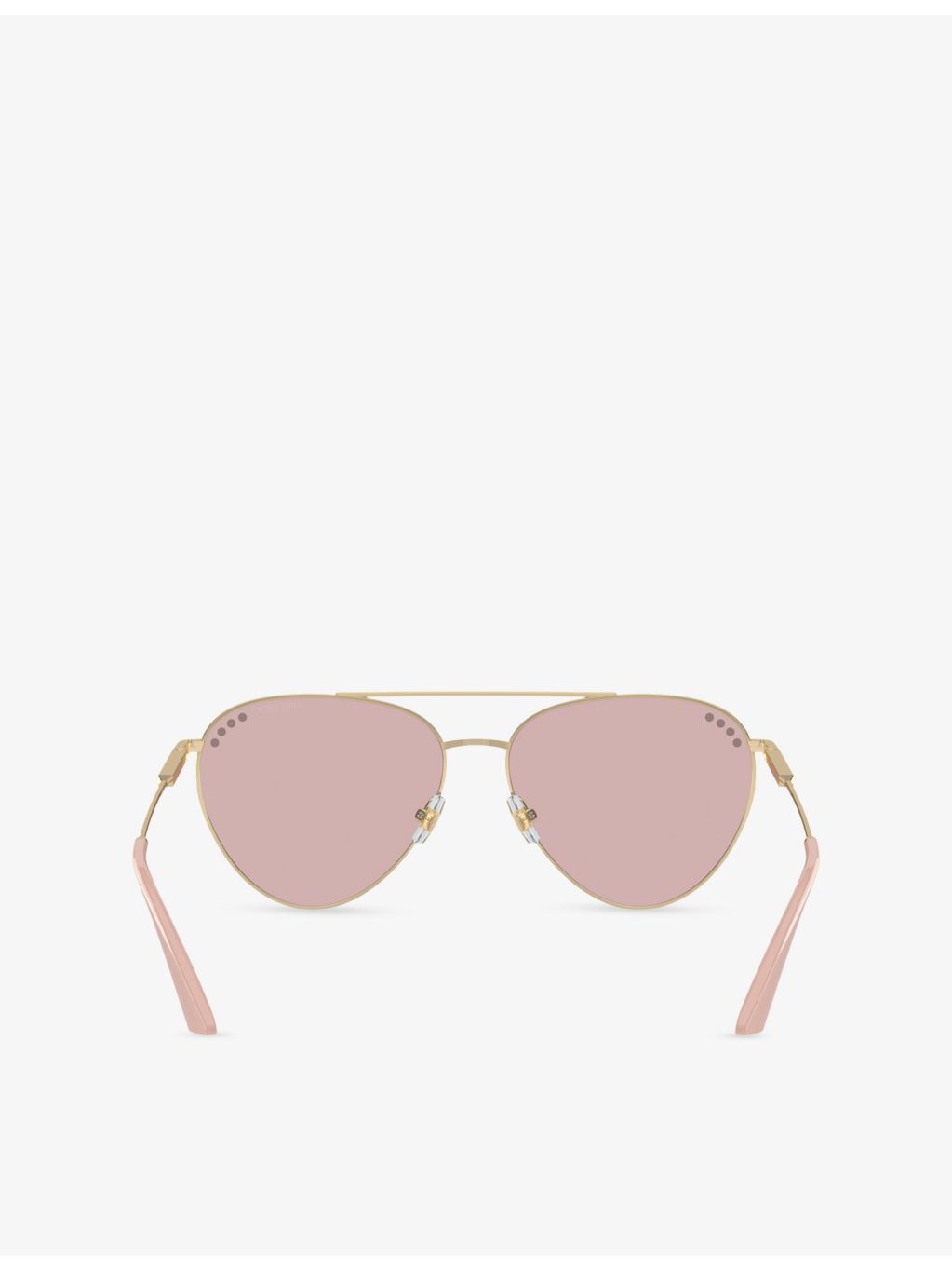 Jimmy Choo steel pilot-frame sunglasses with crystal embellishments, UK version