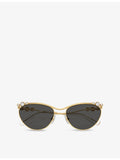 Swarovski sunglasses SK7017 oval-frame metal, UK version