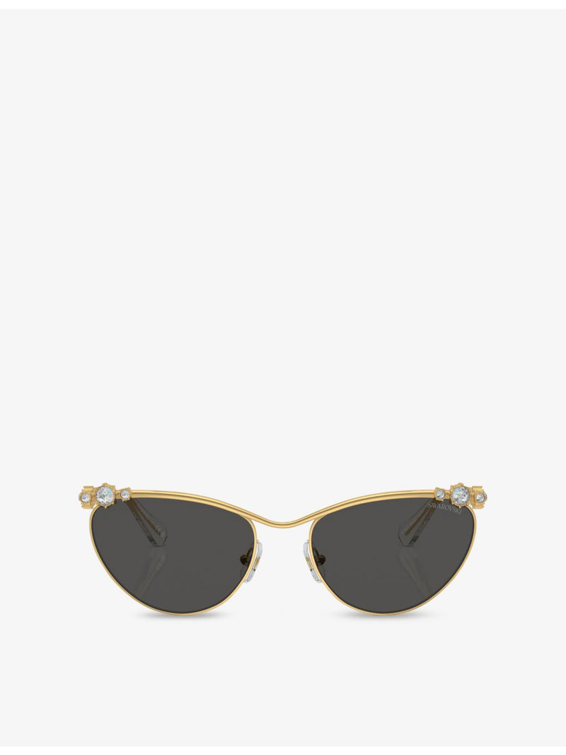 Swarovski sunglasses SK7017 oval-frame metal, UK version