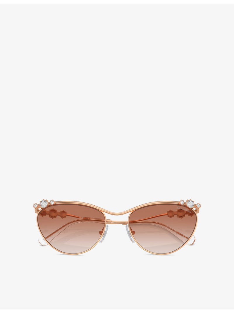 Swarovski oval frame metal sunglasses SK7017, UK version