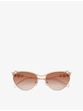 Swarovski oval frame metal sunglasses SK7017, UK version