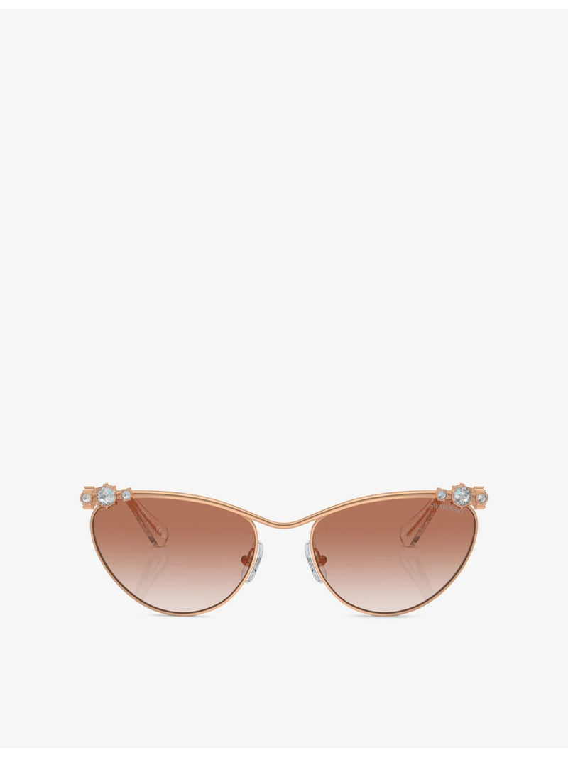 Swarovski oval frame metal sunglasses SK7017, UK version