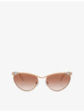 Swarovski oval frame metal sunglasses SK7017, UK version