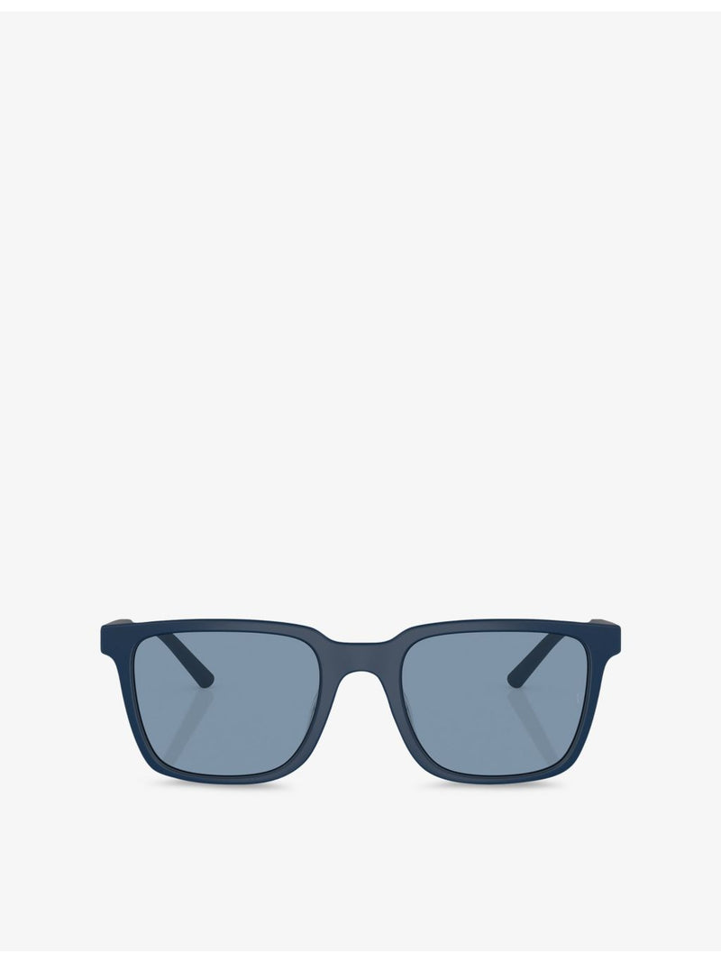 Oliver Peoples rectangle-frame acetate sunglasses, imported from the UK