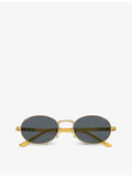 Persol PO1018S round-frame metal sunglasses (British brand)