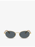 Persol PO1018S round-frame metal sunglasses (British brand)