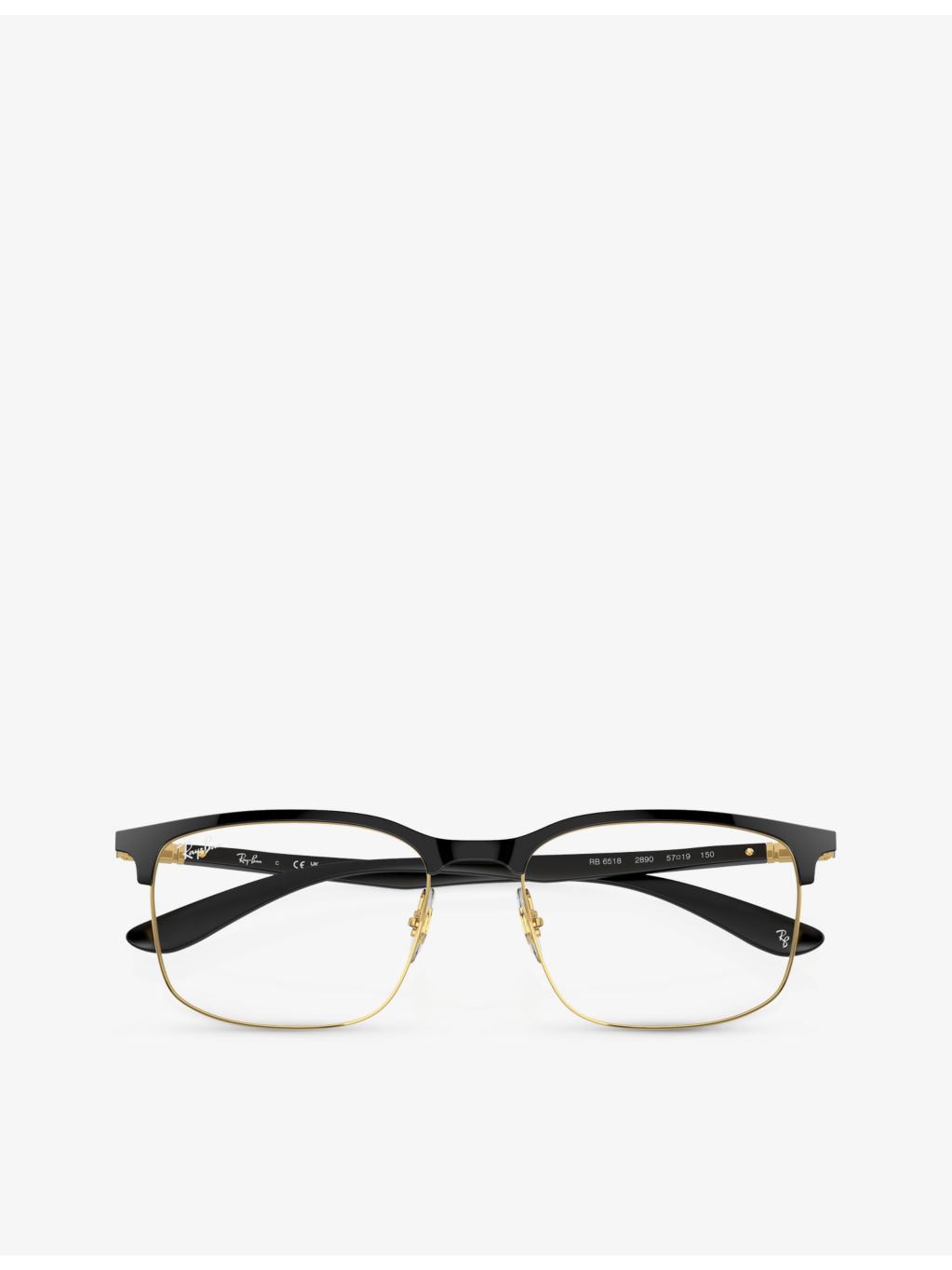 Ray-Ban RX6518 square-frame metal optical glasses, imported from the UK