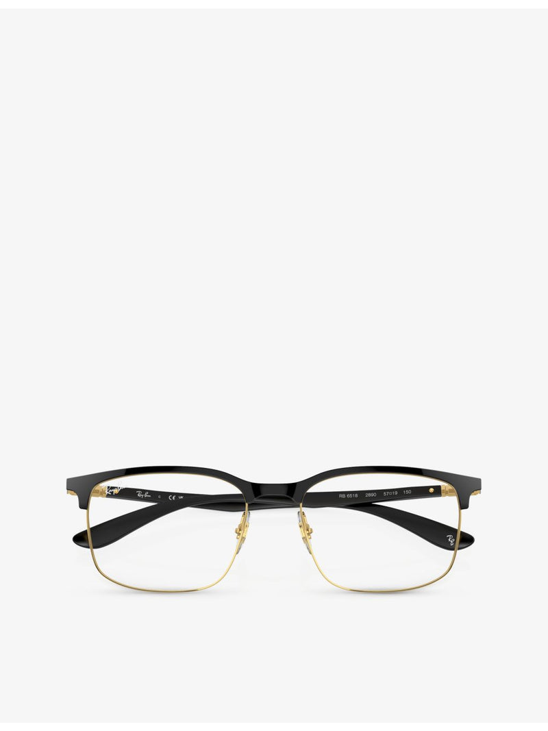 Ray-Ban RX6518 square-frame metal optical glasses, imported from the UK