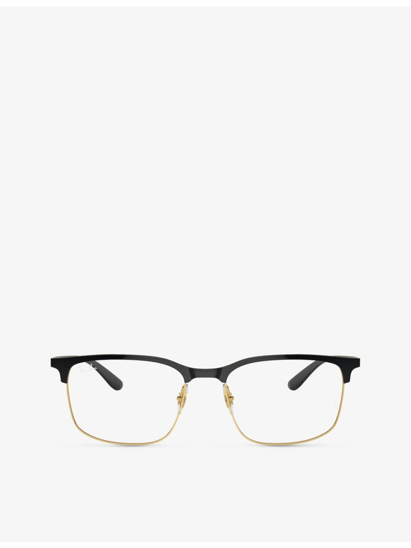 Ray-Ban RX6518 square-frame metal optical glasses, imported from the UK