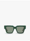 Bottega Veneta rectangle frame acetate sunglasses, UK version