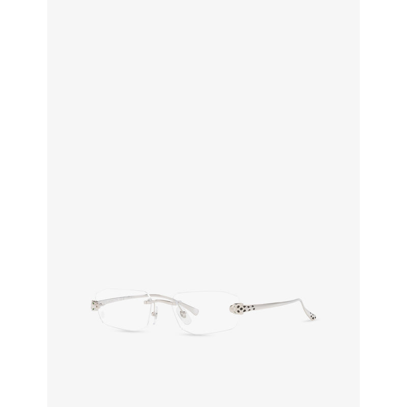 Cartier Panthère rectangle-frame metal optical glasses - British product