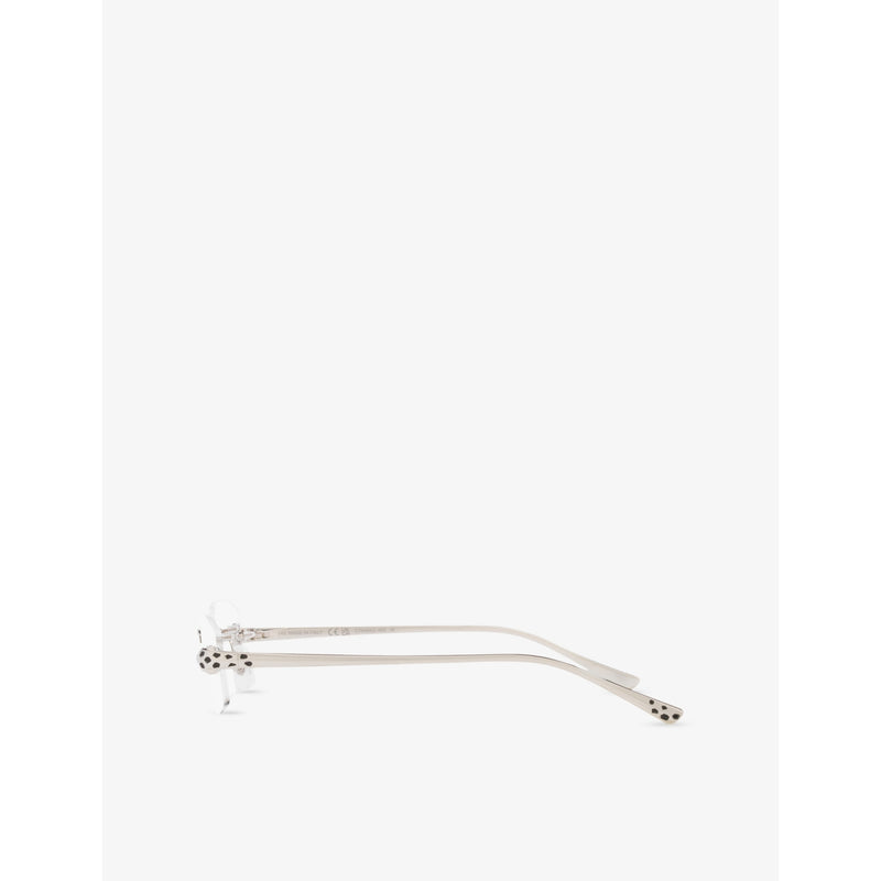 Cartier Panthère rectangle-frame metal optical glasses - British product