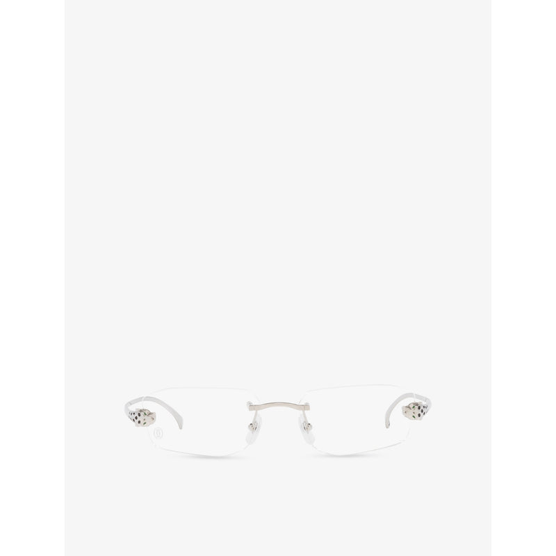 Cartier Panthère rectangle-frame metal optical glasses - British product