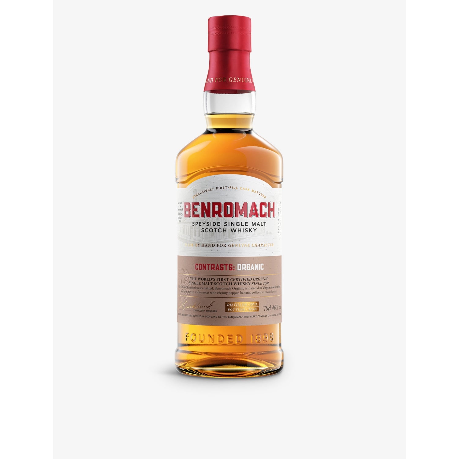 Benromach organic single malt Scotch whisky 700ml, imported from the UK