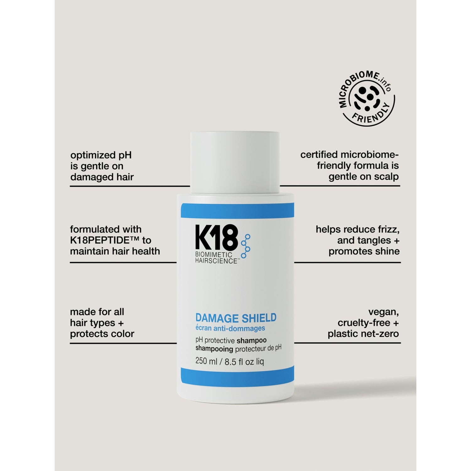 K18 Damage Shield pH Protect shampoo 250ml, UK version